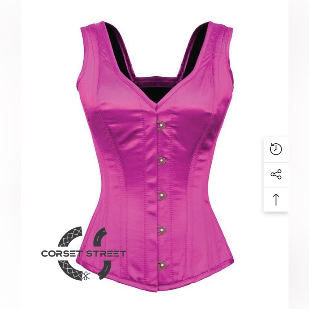 Corset Street Fuchsia Satin Corset Burlesque Renaissance Women's XL New
